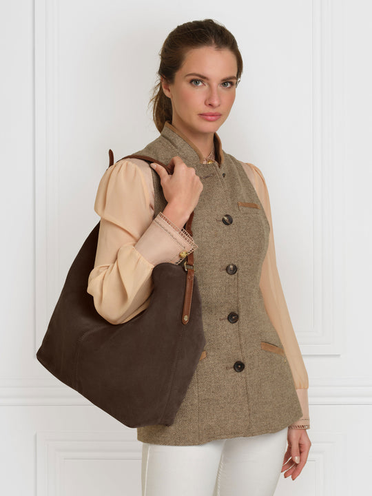 The Tetbury - Women's Handbag - Chocolate Suede