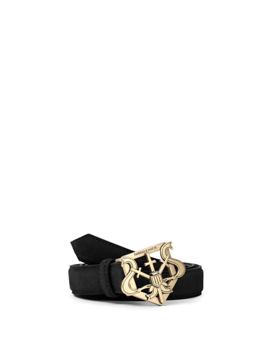 The Clarence Belt - Women's Belt - Black Suede