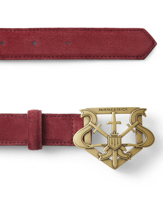 The Clarence Belt - Women's Belt - Ruby Suede