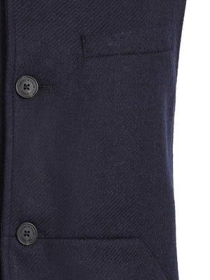 Edward Gilet - Navy Wool & Tan