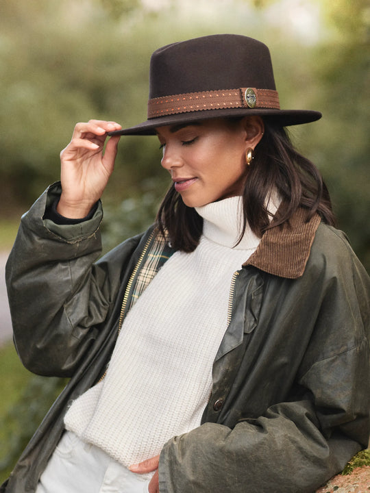 The Waveney - Women's Fedora - Brown Wool