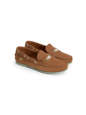 Boston Deck Shoe - Tan & Mint