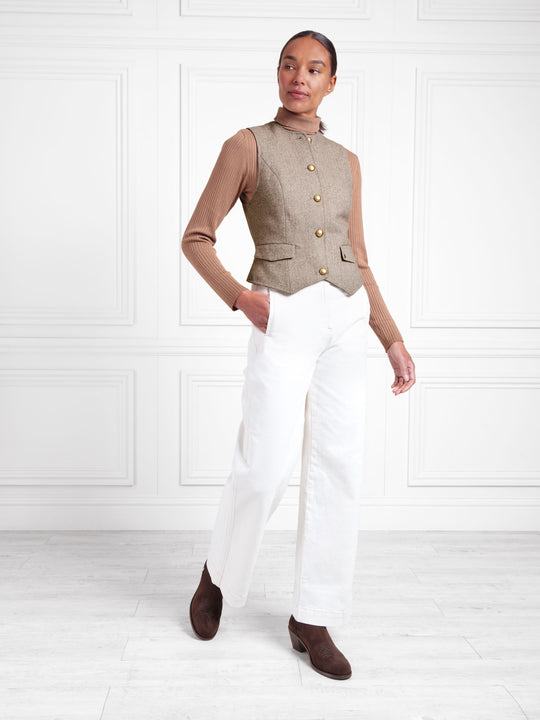 The Eleanor - Women's Waistcoat - Almond Herringbone