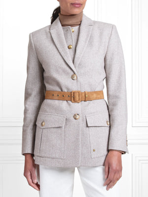 The Eloise - Women's Jacket - Almond Herringbone