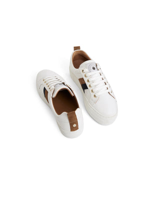 Alexandra Platform - White - Tan & Navy