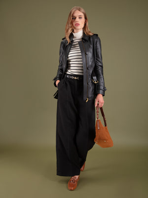 The Frances - Women's Jacket - Black Leather