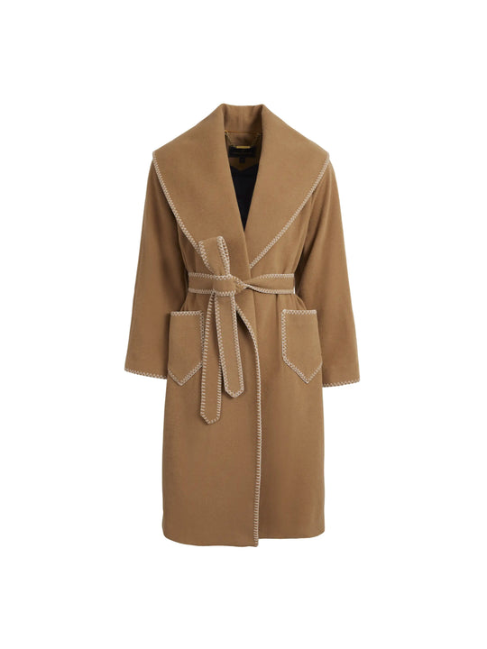 The Cecily - Women's Blanket Coat - Biscuit Wool