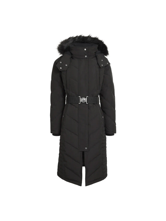 The Charlotte - Women's Padded Longline Coat - Black