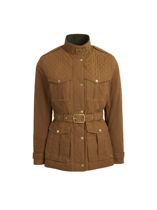 The Ivy - Women's Quilted Wax Jacket - Breen Cotton Drill