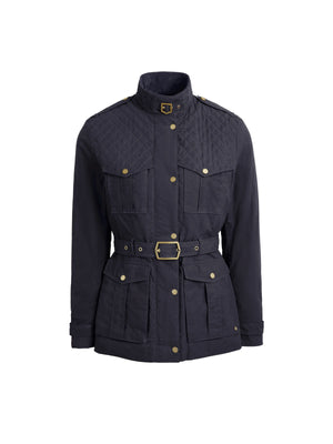 The Ivy - Women's Quilted Wax Jacket - Navy Cotton Drill