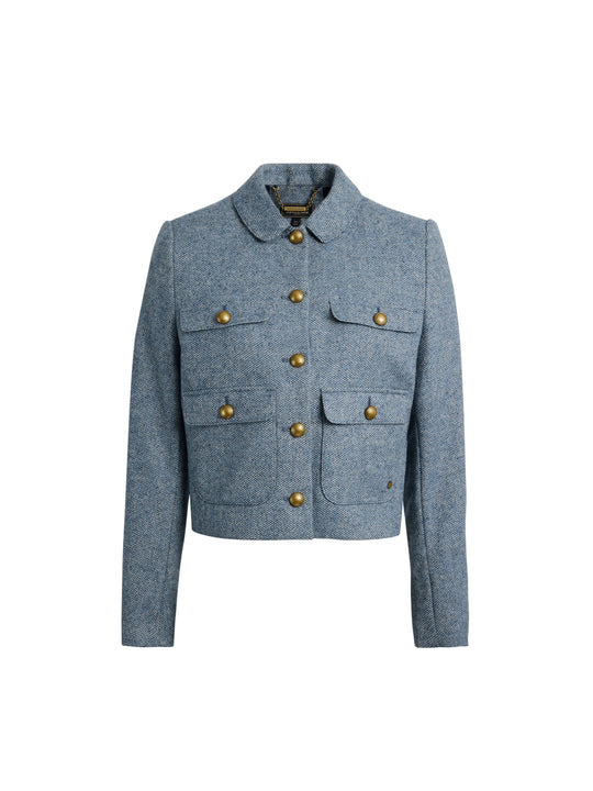 The Ottilie - Women's Boucle Jacket - Cobalt Blue