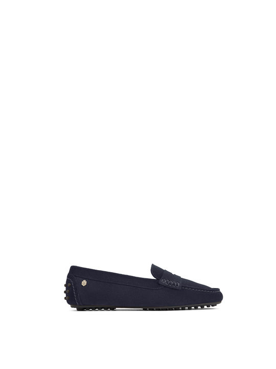 The Hemsby - Women's Driving Shoes - Navy Suede