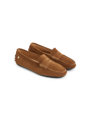 The Hemsby - Women's Driving Shoes - Tan Suede