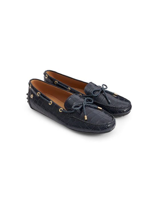 The Henley - High Shine Navy Croc