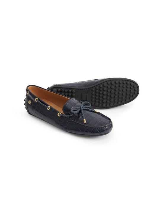The Henley - High Shine Navy Croc