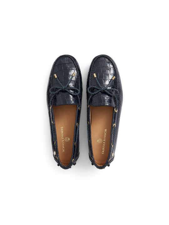 The Henley - High Shine Navy Croc