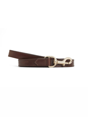 Fitzroy Slim Dog Lead - Mahogany Leather