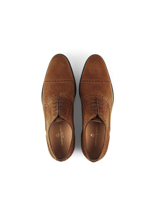 The Houghton - Men's Brogues - Cognac Suede