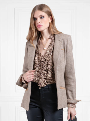 Madeline Jacket - Taupe Herringbone