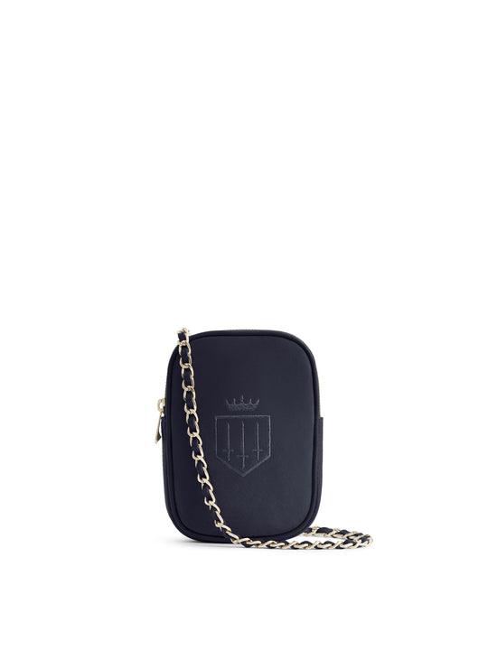 The Finsbury - Women's Mini Crossbody Bag - Navy Suede