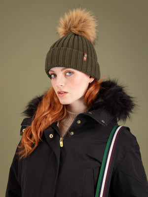 The Signature Bobble Hat - Women's Bobble Hat - Moss Green