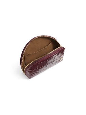 Chiltern Coin Purse - Ruby Croc Print Leather