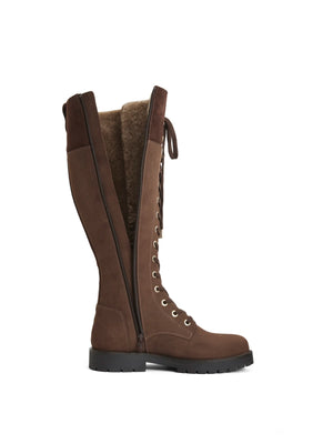 Knee High Shearling Lined Anglesey - Chocolate Nubuck