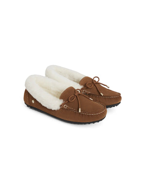 Henley Slipper - Shearling Lined Tan Suede