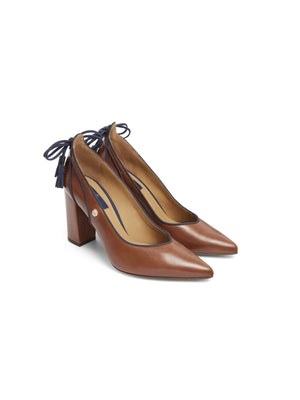 Newbury Heel - Dark Tan Leather