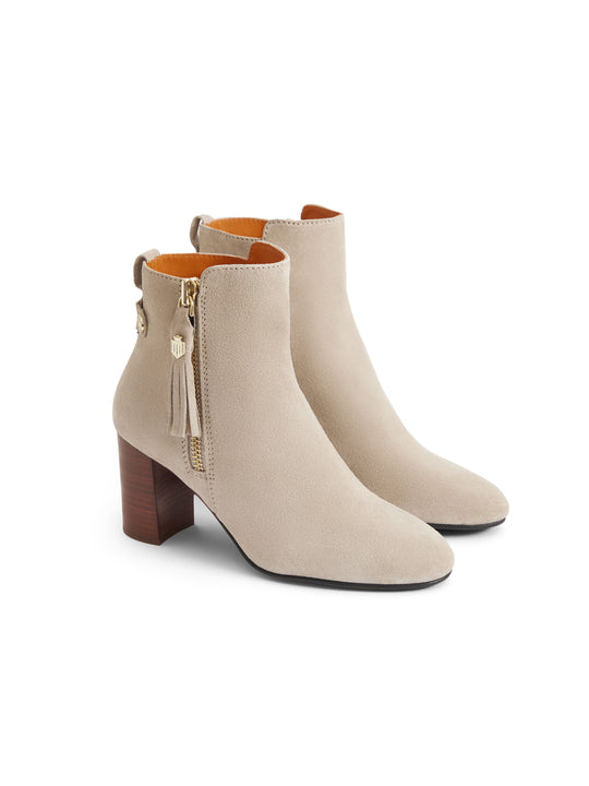 The Oakham - Women's Ankle Boots - Stone Suede