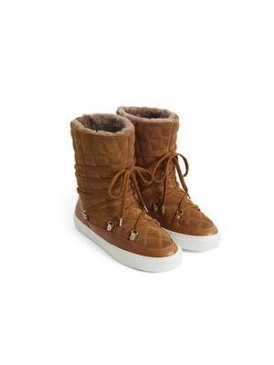 The Aspen - Women's Shearling Lined Ski Boots - Tan Suede