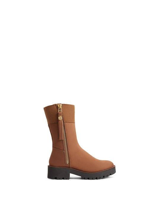 The Paris - Women's Quarter-Length Boots - Cognac Nubuck