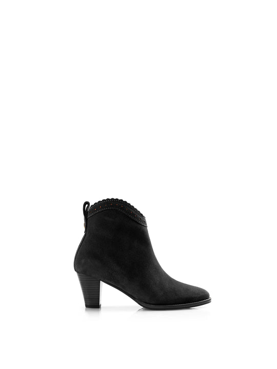 The Regina Ankle - Women's Ankle Boots - Black Suede