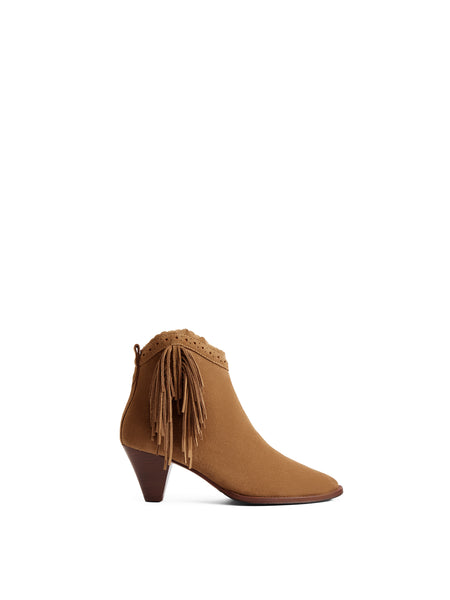 Brown suede fringe boots hotsell