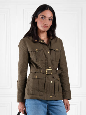 The Sadie - Women's Jacket - Khaki Dry Waxed Cotton