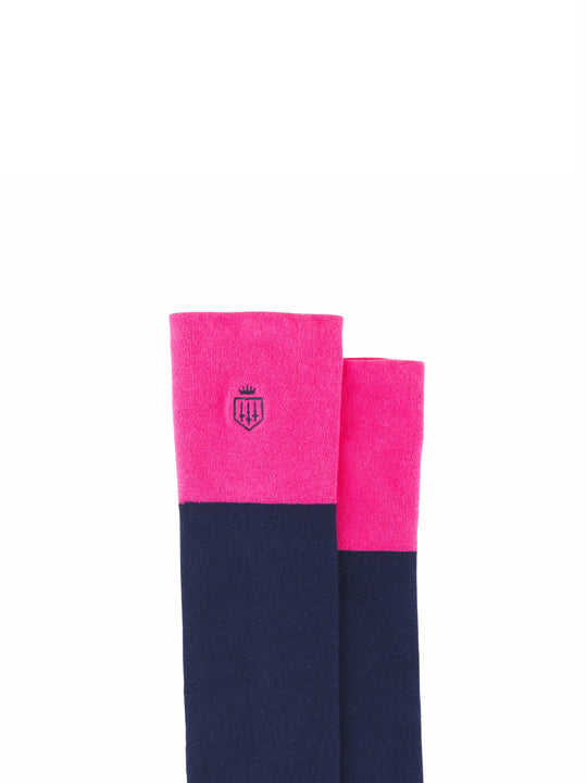 Signature Women's Knee High Socks - Navy & Hot Pink