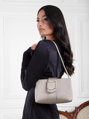 The Belmont - Women's Shoulder Bag - Champagne Satin