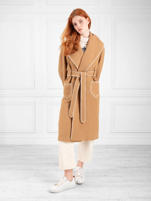 The Cecily - Women's Blanket Coat - Biscuit Wool