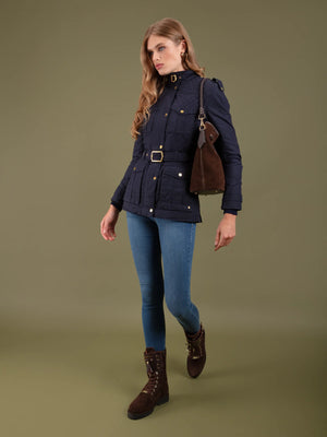 Ivy Quilted Wax Jacket - Navy