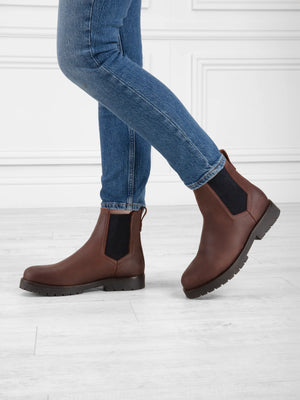 The Boudica - Women's Shearling Lined Ankle Boots - Mahogany Leather