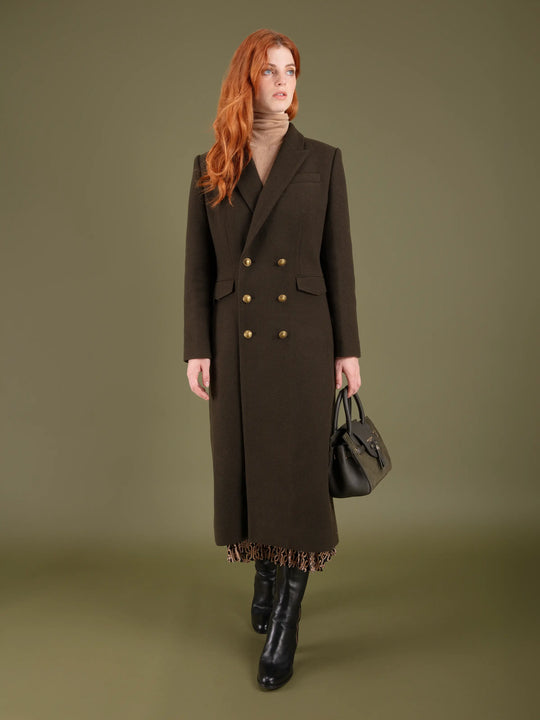 The Amelia - Women's Coat - Military Green Wool