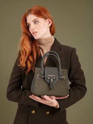 The Windsor - Women's Mini Handbag - Moss Green Suede