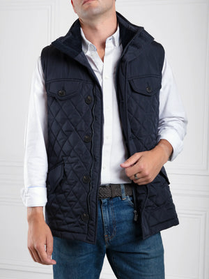 The George - Men's Gilet - Navy Quilt