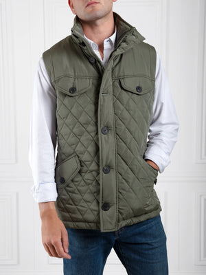 The George - Men's Gilet (Vest) - Sage Quilt