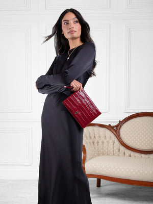 Highbury Clutch - Ruby Croc