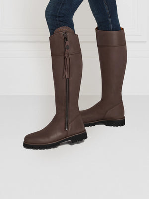 The Explorer - Women's Waterproof Boots - Mahogany Leather, Sporting Calf