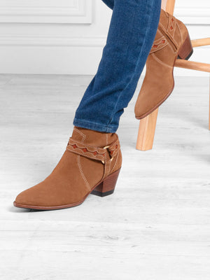 The Ohio - Women's Ankle Boots - Tan Suede