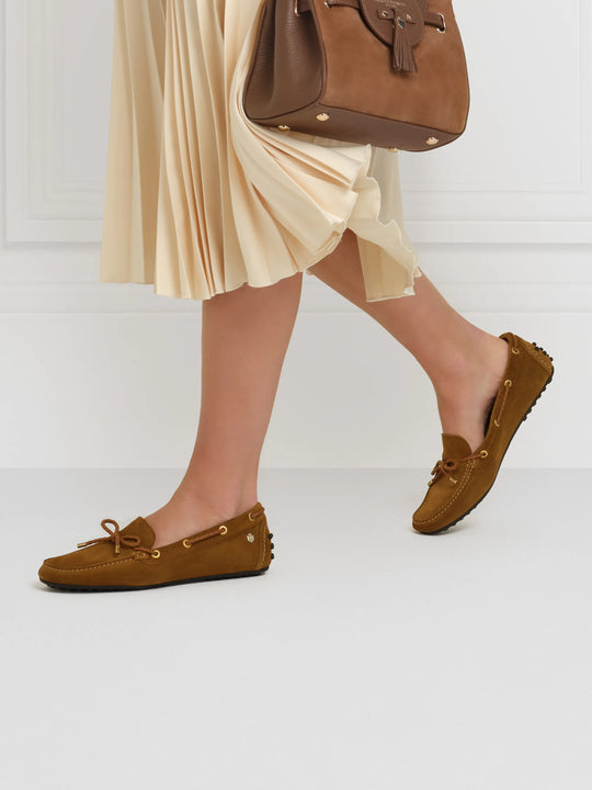 The Henley - Women's Driving Shoes - Tan Suede