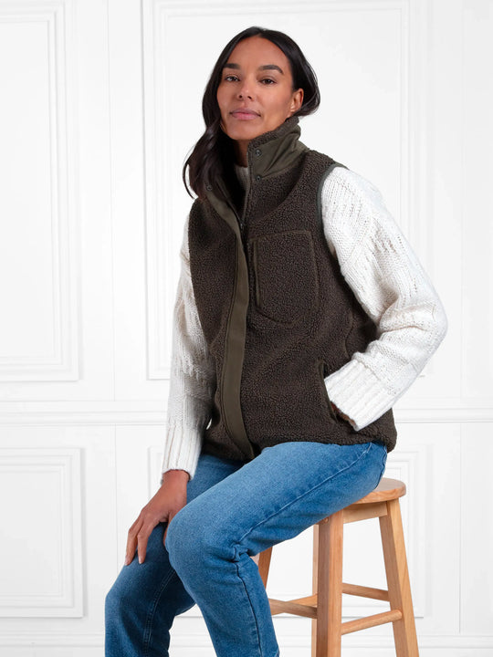 Agnes Fleece Gilet - Khaki