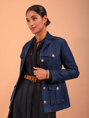 Savannah Safari Jacket - Denim Indigo